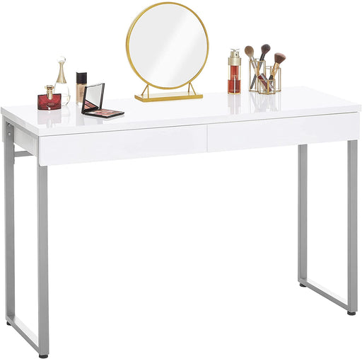 Glossy White 2-Drawer Vanity Desk