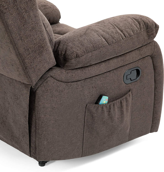 Lindale Massage Recliner, Brown + Black