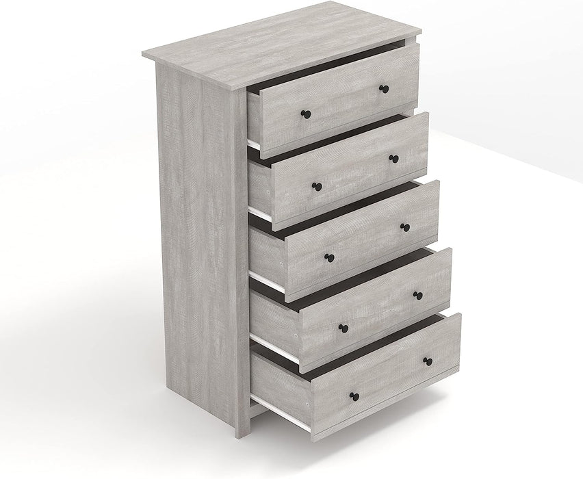 Galano Genoa 5 Drawer Dresser, Dusty Grey Oak