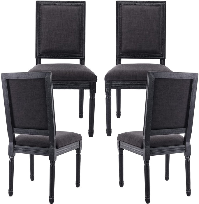 Black Upholstered Dining Chairs Driftwood, Set of 4