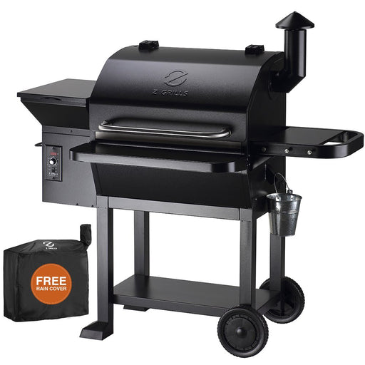 ZPG-10002B 1060 Sq. In. Wood Pellet Grill and Smoker 8-In-1 BBQ Black