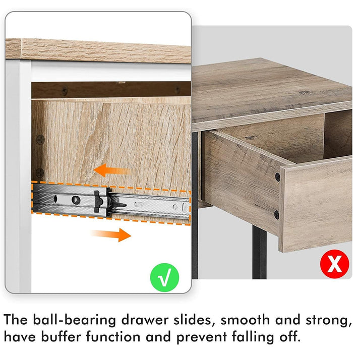 Narrow Console Table with Drawer and Shelves