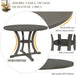 Round Wood Dining Table Set for 4 with Padded Chairs, 5 Pieces