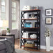 Cherry/Black Oxford Bookcase with Drawer (5 Tier)