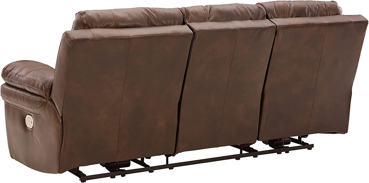 Brown Leather Power Reclining Sofa