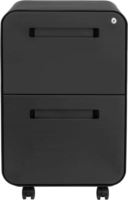 Modern Black Mobile File Cabinet for Commercial Use