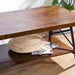 Rustic Brown Cocktail Table with Metal Legs