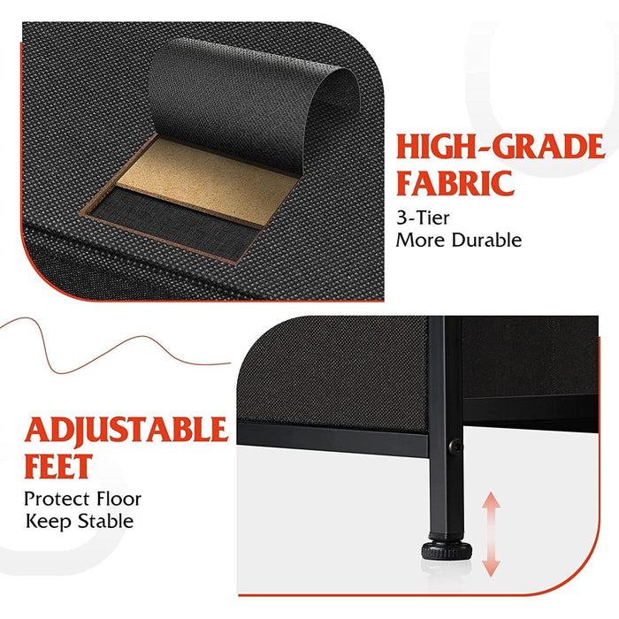 Charcoal Black 9-Drawer Fabric Dresser