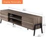 Wooden TV Console with 4 Storage Shelves