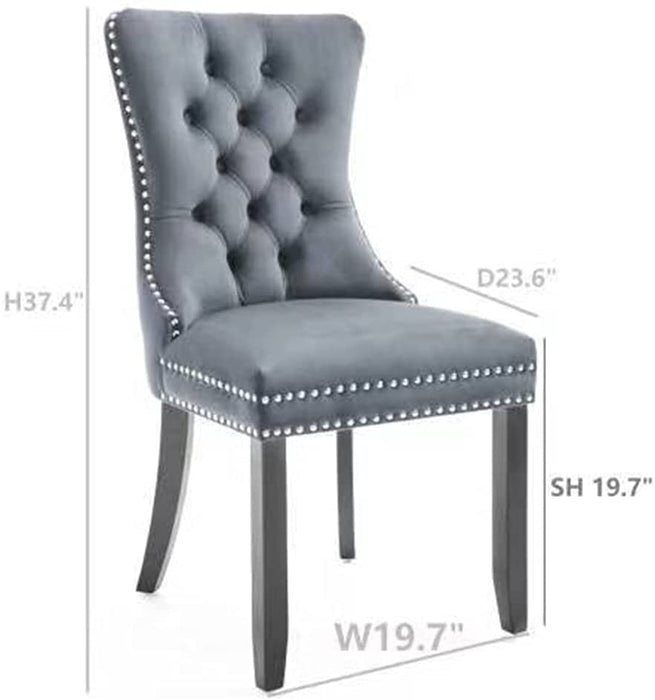 Upholstered Accent Chair Set of 2, Bright Blue