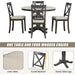 Wood 5-Piece round Dining Table Set with Cushioned Chairs
