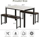 3 Pieces Dining Room Table Set with Faux Marble Top Table and 2 PU Leather Upholstered Benches
