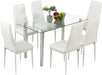 7 Piece Glass Dining Table Set for 6, Clear&Black