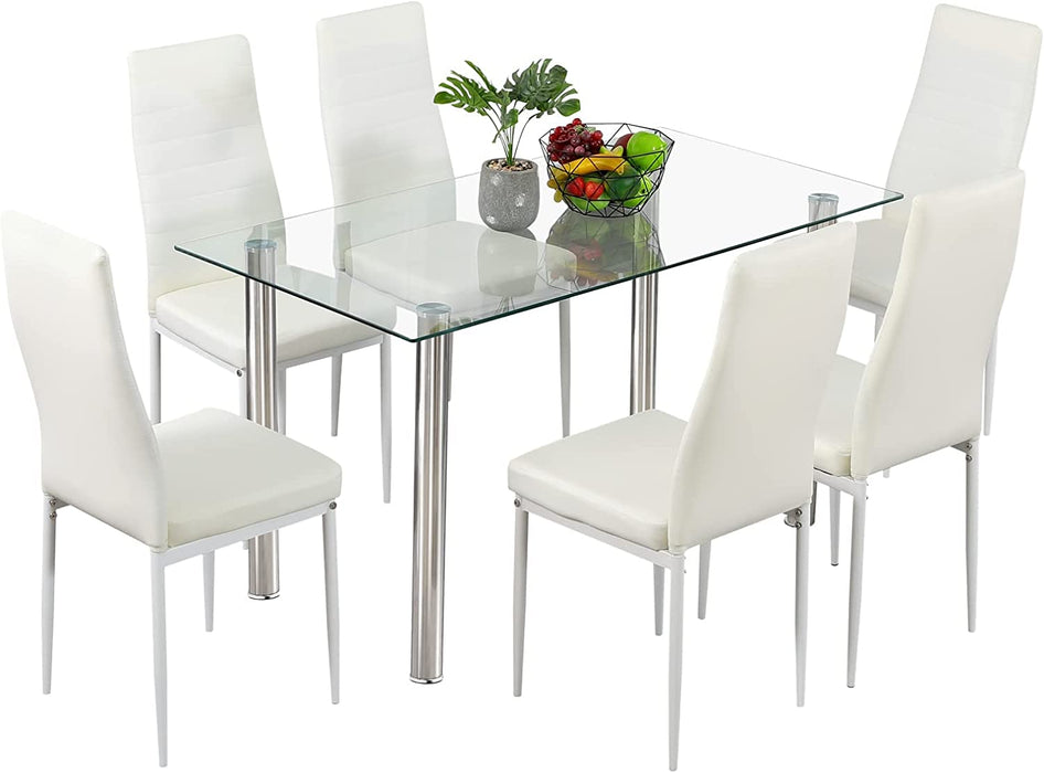 Bonnlo glass best sale dining table