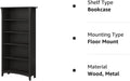 Tall Bookcase for Home Office and Living Room