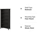 Tall Bookcase for Home Office and Living Room