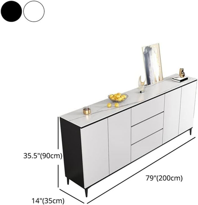 Minimalist Marble Sideboard Table, Black