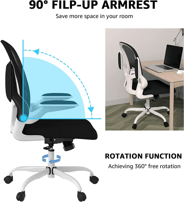 Breathable Mesh Swivel Chair with Lumbar Support