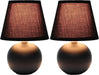 Mini Ceramic Globe Table Lamp Set in Black