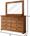 Willow Drawer Dresser with Mirror, Distressed Pine