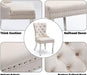 6-Piece Tufted Dining Room Chairs with Nailhead Trim, Beige