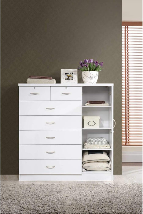 White 7-Drawer Jumbo Chest