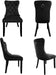 Solid Wood Dining Chairs with Nailhead Back (Set of 2, Black)