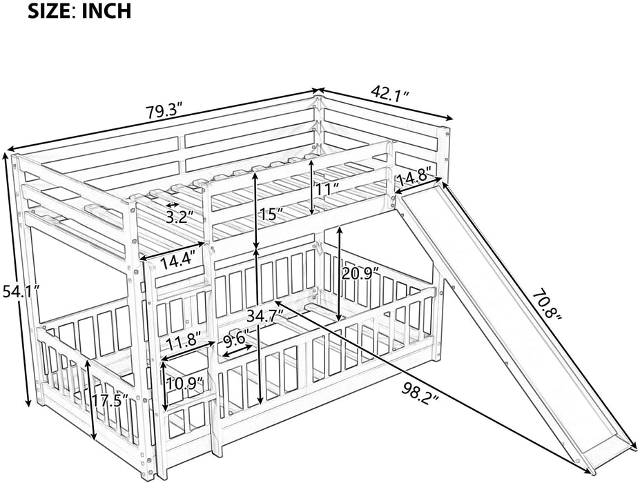 Twin Metal Bunk Bed Frame, Black