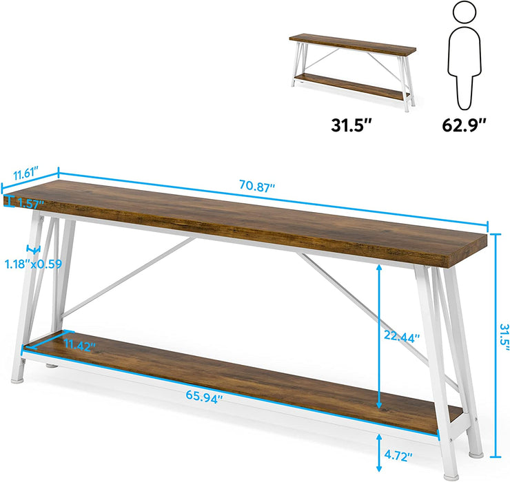 Extra Long Industrial Sofa Table for Entryway