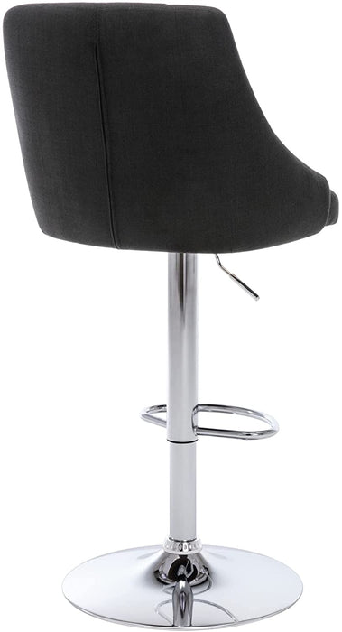 Adjustable Tufted Fabric Barstool W/ Back, Set of 1