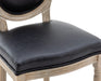 French Style PU Leather Dining Chairs, Black, Set of 2