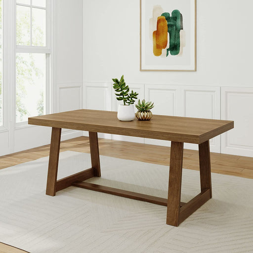 Pecan Wirebrush Wood Rectangular Dining Table