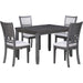 Gia 5-Piece Dining Set with 1 Table and 4 Chairs