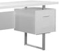 60-Inch White/Silver Metal Office Desk