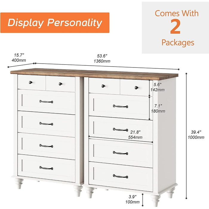 Mid Century 10 Drawer Dresser and TV Stand