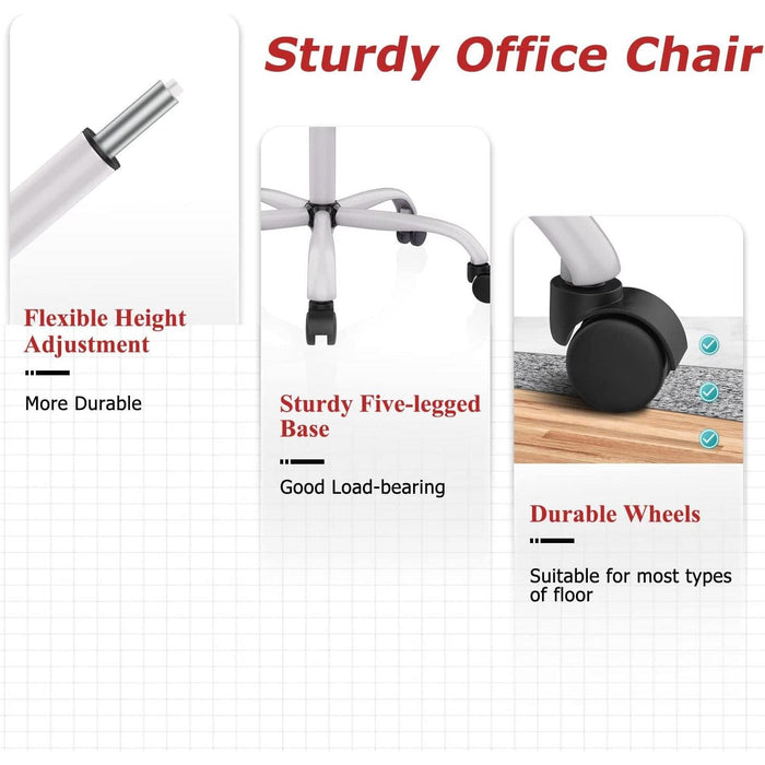 Ergonomic Grey Mesh Desk Chair with Wheels