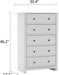 Galano Genoa 5 Drawer Dresser, Tall Storage