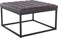 28-Inch Square Ottoman with Metal Base