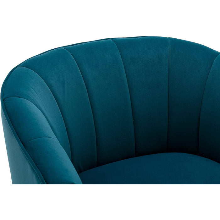 Teal Velvet Accent Chair with Golden Legs