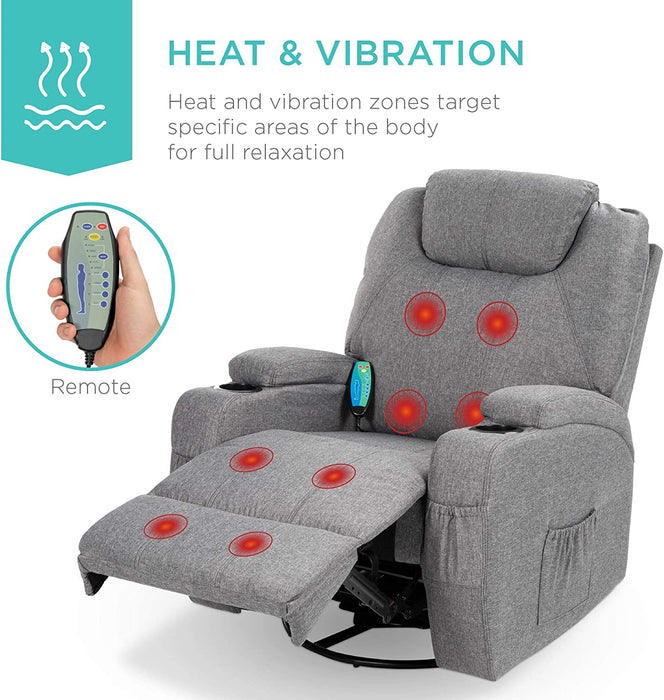 Executive Electric Massage Recliner Chair (Gray)