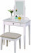 White Vanity Table and Stool Set