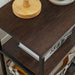 Taupe Industrial Nightstand with Storage