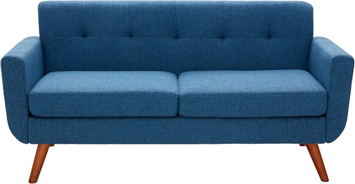 Mid Century Modern Loveseat in Lake Blue