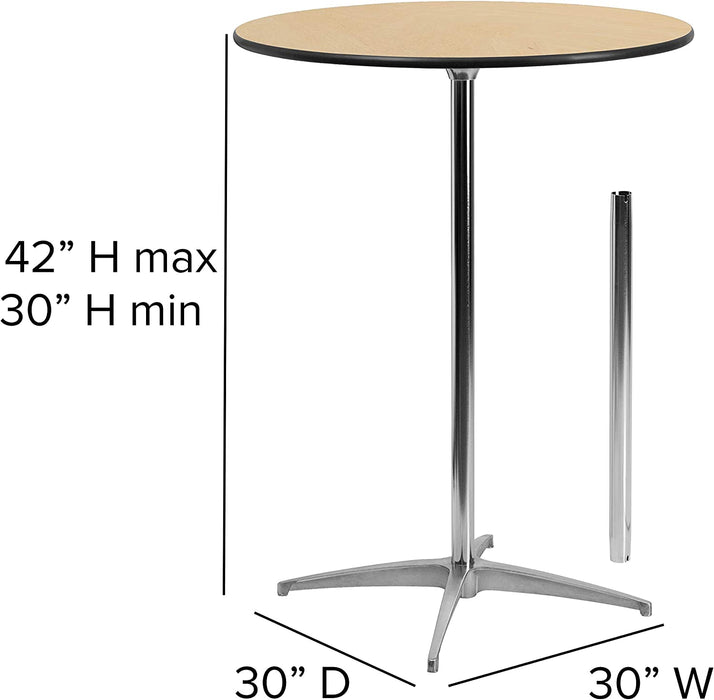 Beige Wood Cocktail Table with Columns