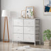 White 6-Drawer Fabric Storage Chest Tower, Small