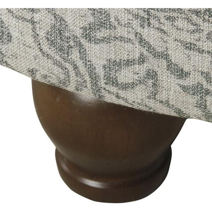 Gray Floral Storage Ottoman for Home Decor