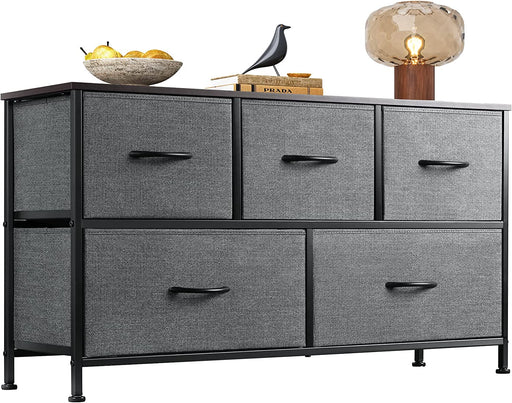 5-Drawer Wide Fabric Dresser Organizer