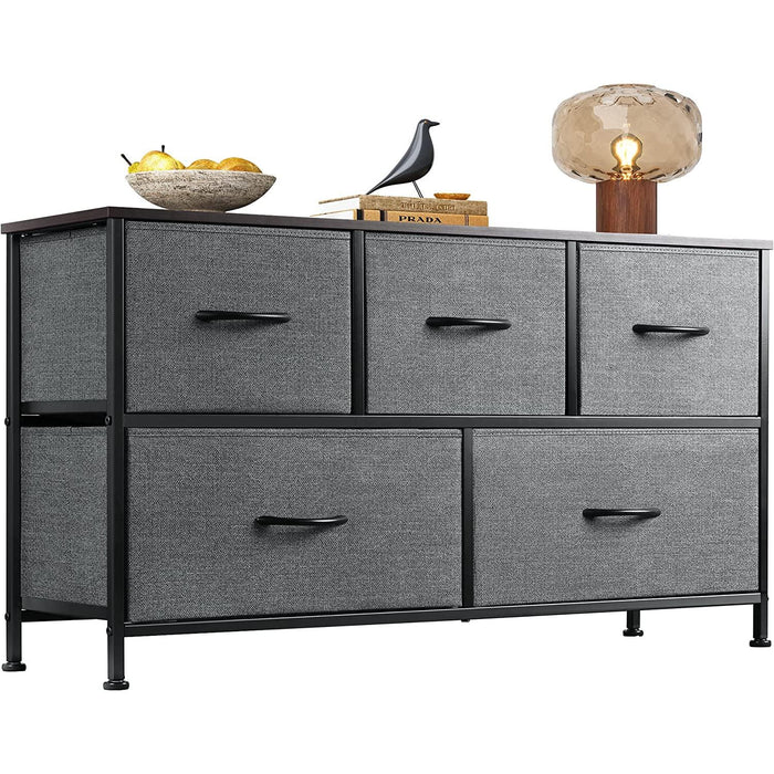 5-Drawer Wide Fabric Dresser Organizer