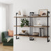 Rustic Wall-Mounted Bookcase with Industrial Frame