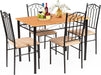 Vintage Style Dining Table Set for 4 with Padded Chairs